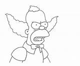 Pages Krusty Clown Coloring Simpsons Template sketch template