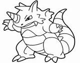 Pokemon Rhydon Coloring Pages Seadra Poliwrath Primeape sketch template