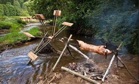 Water Powered Spit Roast X Post From R Pics