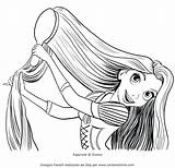 Coloring Hair Pages Brush Girl Brushing Hairstyle Getcolorings Her Color Bow Getdrawings Colorings sketch template