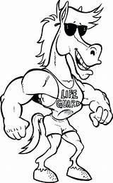 Coloring Funny Pages Horse Print Printable Kids Cartoon Color Silly Colouring Face Turkey Drawing War Rocking Lifeguard Fun Horses Animal sketch template
