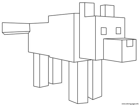minecraft wolf coloring pages printable