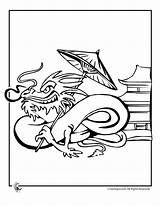 Chinesischer Drache Pagoda sketch template