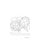 Coloring Artichoke Pages Cutting Board sketch template
