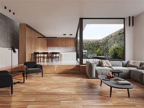 soft minimalist house interior cgi  behance