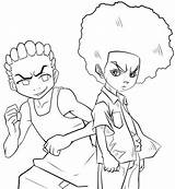 Boondocks Coloring Pages Cartoon Drawing Coloringpagesfortoddlers sketch template