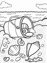 Coloring Pages Sea Shells Seashells Bucket Summer Beach Shell Kids Printable Color Ocean Book Coloringhome Print Drawing Sheets Popular Choose sketch template