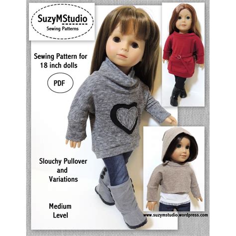 slouchy pullover and variations american girl doll clothes patterns