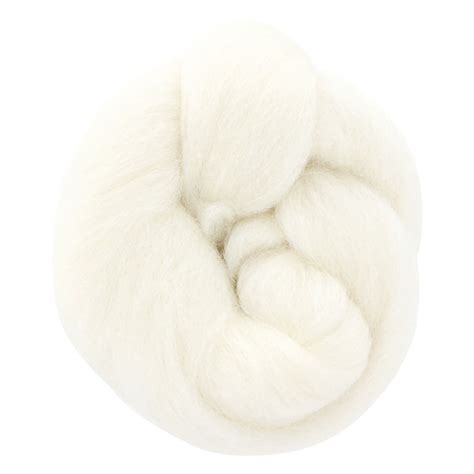 natural wool roving white gr