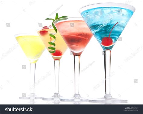 Popular Alcoholic Cocktails Composition Many Cocktail