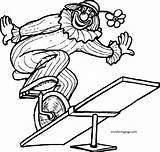 Coloring Circus Clown Seesaw Bike Wecoloringpage Pages sketch template
