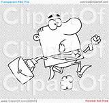 Running Businessman Briefcase Outline Late Coloring Illustration Rf Royalty Clipart Toon Hit Clip sketch template