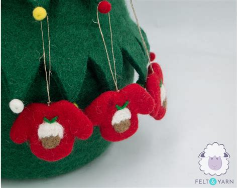felted red mini christmas jumper felt yarn