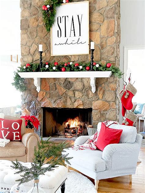 holiday mantel decor  adore hadley court interior design blog