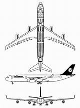 A340 Airbus 747 Blueprints Drawingdatabase Coloring Modeling sketch template