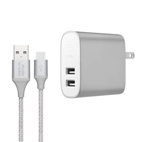 studio  belkin usb   usb  wall charger charger cable silver walmartcom