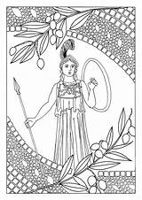 Athena Medusa Breastplate Spear sketch template