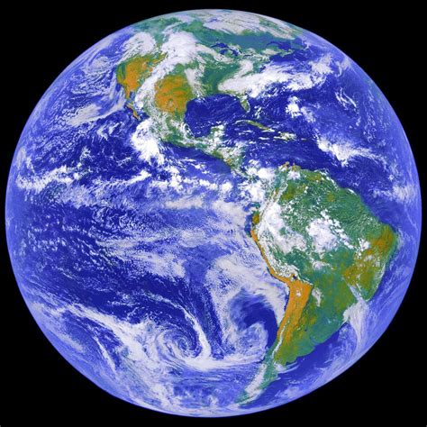 image depicts  full view   earth    geostationary operational environment