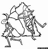 Grasshopper Ant Coloring Pages Fables Drawing Outline Fable Cartoon Aesop Color Kids Clipart Aesops Cliparts Ants Printable Drawings Clipartpanda Lion sketch template