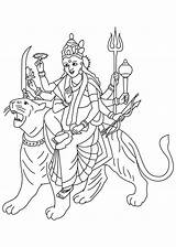 Durga Coloring Puja Colouring Pages Drawing Mata Kids Sketch Getdrawings Print Template sketch template