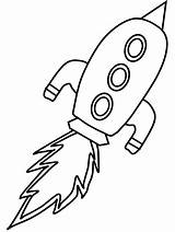 Rocket Outline Coloring Pages Ship Clipart Space Transport Print Cartoon sketch template