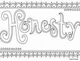Coloring Honesty Pages Sheets Words Doodle Printable Drawing Colouring Word Color Adult Quote Bible Education Character Inspiring School Quotes Alley sketch template