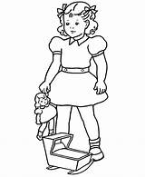 Girl Coloring Little Characters Kb sketch template