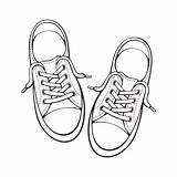 Tying Laces Shoe Clip Illustrations Lacing Pair Vector Sneaker sketch template