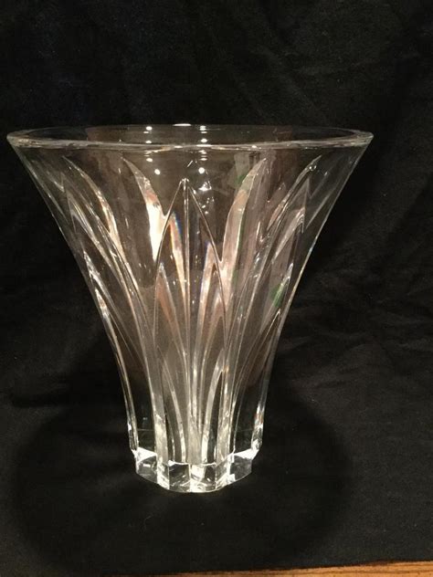French Heavy Cut Crystal Vase By Baccarat In The Brigitte Pattern At