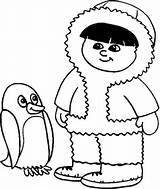 Eskimo Eschimese Pinguino Stampare sketch template
