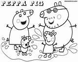 Peppa Pig Coloringhome Xmas Colorir Grandpa sketch template