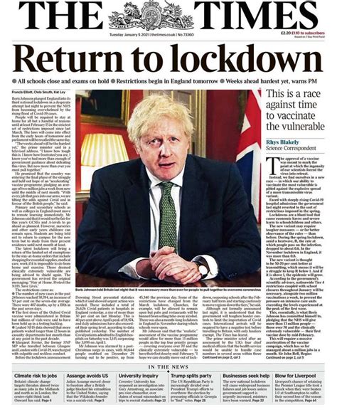 times front page   january  tomorrows papers today