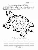 Multiplication Math Dice Turtles Grade Printable Colouring Worksheeto sketch template