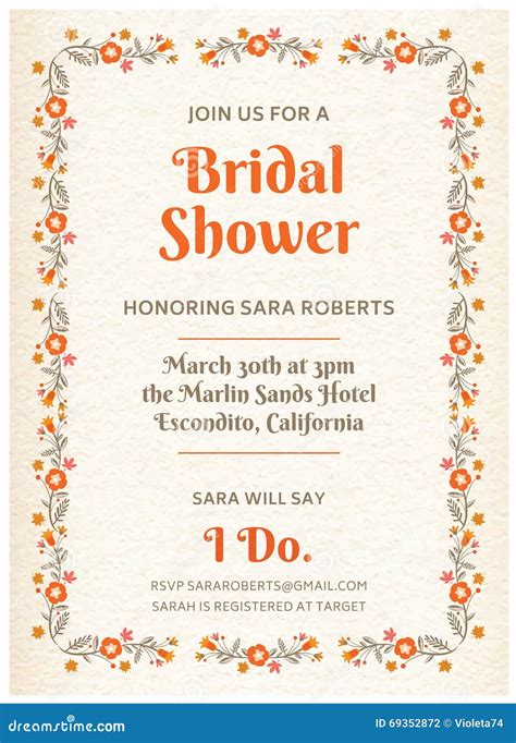 bridal shower invitation card stock vector illustration  happynes