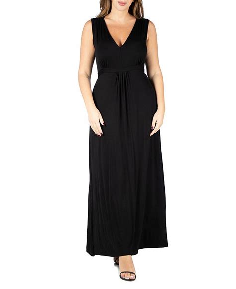 24seven Comfort Apparel Womens Plus Size Empire Waist Maxi Dress