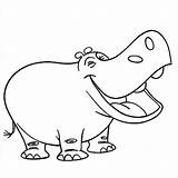 Hippo Hippopotamus Getcolorings sketch template