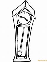 Clock Grandfather Pendulum Coloring Pages Swinging Color Online sketch template