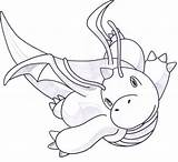 Dragonite Pokemon Glide sketch template