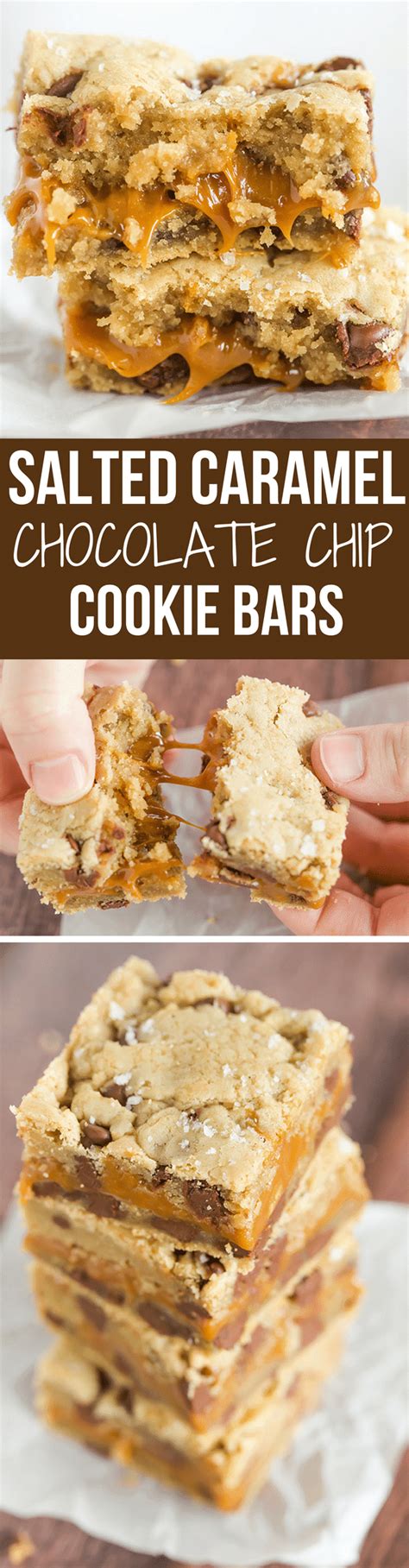 salted caramel chocolate chip cookie bars brown eyed baker