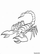 Scorpion Coloring Pages Colouring Print Crayfish Color Clip Mortal Kombat Getdrawings Animals Pasta Escolha sketch template
