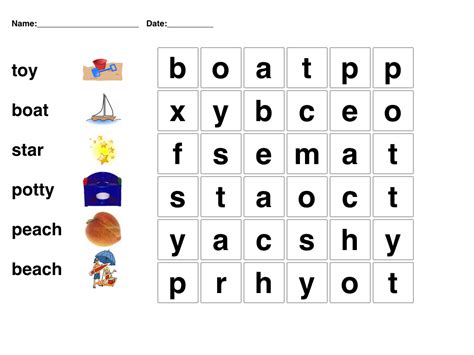 printable word search  kindergarten kids