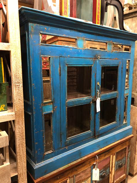 Blue With Bling Cabinet Rustic Wood Furniture Reclaimed Furniture