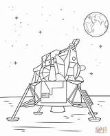 Moon Landing Coloring Pages Lander Mars Rover Lunar Colouring sketch template