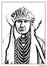 Coloring Native Pages American Indian Adult Chief Printable Adults Indians Americans Drawing Warrior Color Print Book Sheets Colouring Getcolorings Drawings sketch template