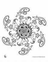 Coloring Mandala Christmas Pages Mandalas Reindeer Adults Colouring Adult Colorir Winter Para Color Flower Sheets Woojr Intricate Clipart Kids Crafts sketch template
