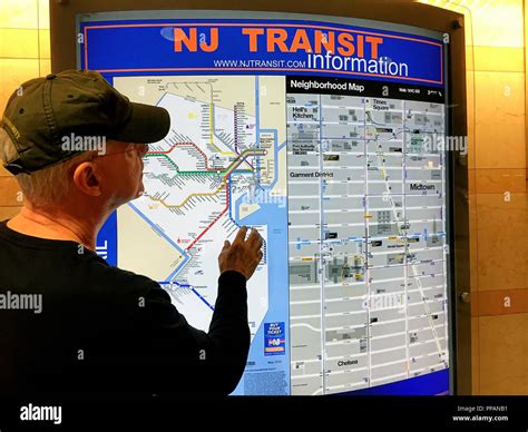 jersey transit map penn station nyc stock photo alamy