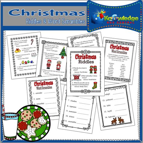 christmas riddles word scrambles knowledge box central