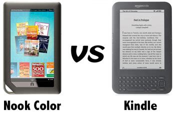 nook  kindle small good  reader