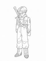 Trunks Dragon Ball Pages Future Colouring Lineart Print sketch template