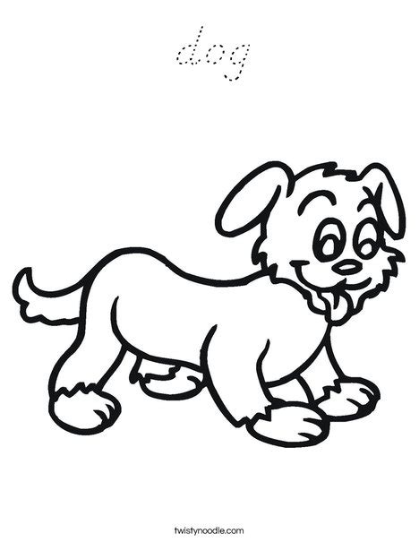 dog coloring page dnealian twisty noodle